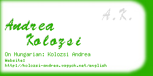 andrea kolozsi business card